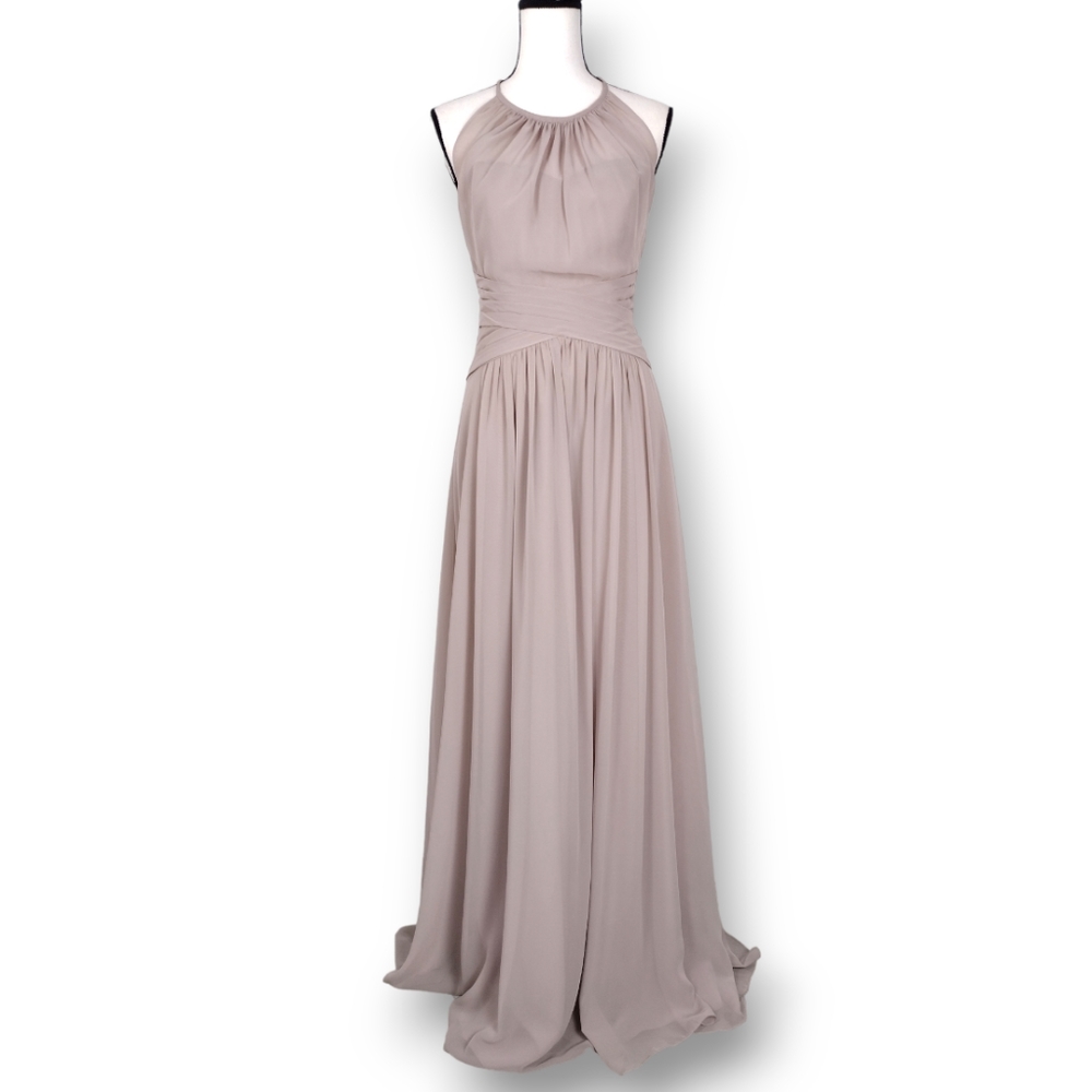 Elegant Taupe Evening Gown